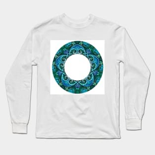 blue ring mandala Long Sleeve T-Shirt